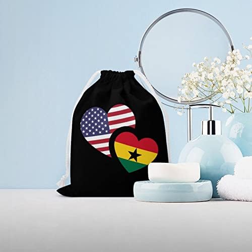 שקית אחסון דגל גאנה ארהב תיק אחסון לשימוש חוזר לתיק מיתרים שקית שקית שקית שקית מכולת לטיול ביתי