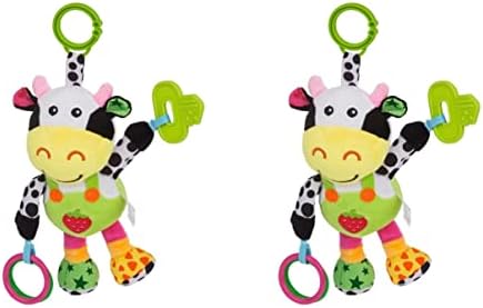 צעצוע פעוטות פעוטות 2 יחידות להתפתחות פעוטות קטיפה תלויים תינוק פו -כיורה של פרה, יום הולדת