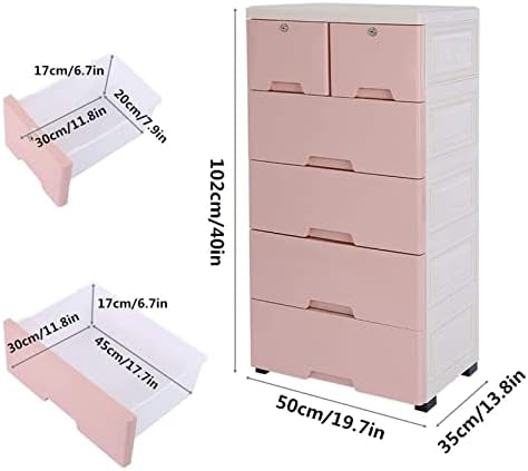 מגירות מפלסטיק WWBMZ מגירות אחסון שידה מגירות עם 6 יחידות מגירות ארונות מארגן שידה גבוה - מגדל אחסון בגדים