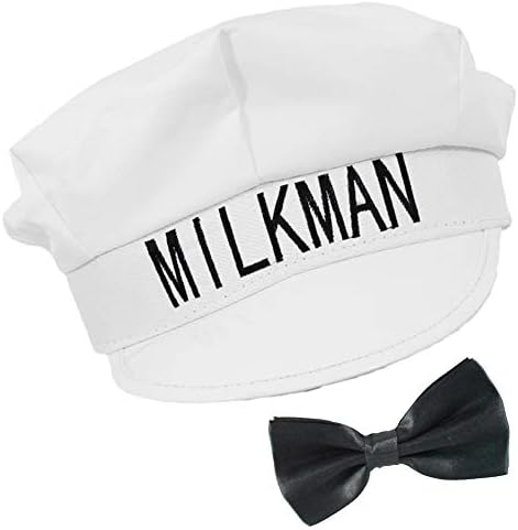 כובע חלבן עם עניבת פרפר שחורה קלאסי וינטג ' 1950 מחפש
