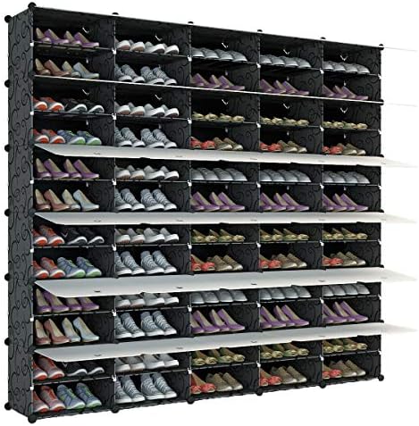 מארגן מתלה נעליים ניידות של Kousi 120 זוגות מגדל מדף ארון אחסון עמידה ניתן להרחבה לעקבים, מגפיים, נעלי בית ，