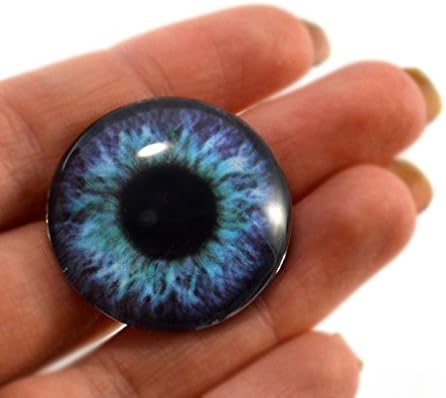 עין זכוכית 30 ממ כחול יחיד כחול וסגול סגול פסול פסקרמי פייקרמי או תכשיטים ייצור תליונים