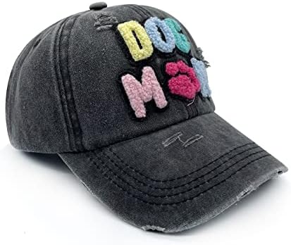 כובע אמא של Waldeal Dog לנשים, מתנות ליום הולדת לאמא, אוהבי כלבים, אשה, בת, כובע בייסבול שטוף מתכוונן