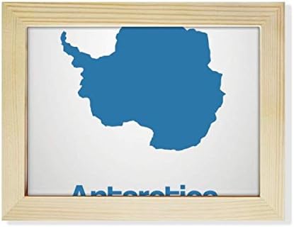 Diythinker Blue Antarctica מפת איור דפוס שולחן עבודה מסגרת תמונה תמונה קישוט לאמנות ציור 6x8 אינץ '