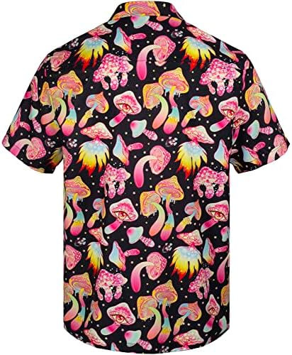 MIKENKO שנות ה -80 של שנות ה -90 החולצה ההוואי של ה -90 לגברים כפתור מצחיק חולצה בגדול וגבוה של שרוול