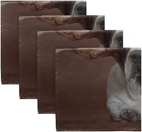 Enevotx קמטייל מפיות מפיות כלב באסט עם מפיות מסעדות אוזניים גדולות 20 x 20 אינץ 'לארוחות משפחתיות,