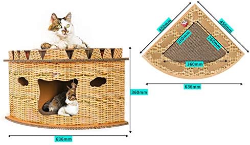 חיית מחמד חתול השריטה לוח חתול קן פינת מאוורר בצורת חתול בית חתול טופר צעצוע יצירתי חתול ריהוט 63.6 *
