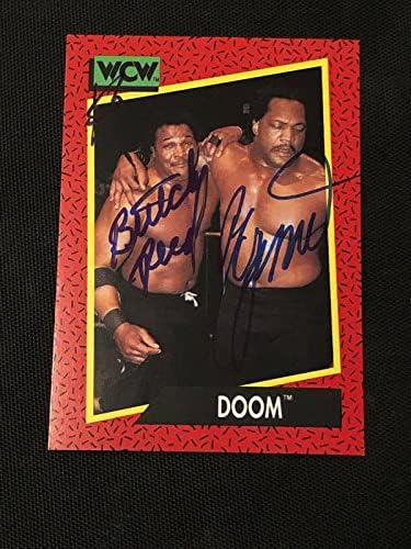 רון סימונס ובוץ 'ריד DOOM 1991 אימפל WCW WCW WASTLING כרטיס חתימה חתום - כרטיסי קולג' עם חתימה
