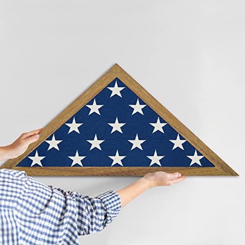 אמריקאי שטוח קטן דגל מקרה מסגרת-אסם עץ סגנון עטוף-מתאים קטן גודל 3 * 5 מקופל דגל-זיכרון דגל תיבת