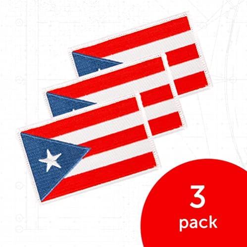טלאי דגל פוארטו ריקו בתפזורת 3.5 אינץ 'x 2.25 אינץ